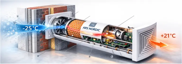 Regenerative heat recovery ventilation for energy-efficient airtight buildings